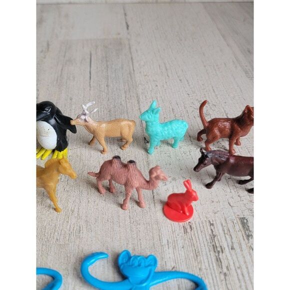 Assorted animal play monkey camel horse deer rabbit toy figure set - Picture 4 of 8